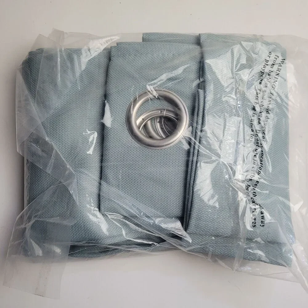 No. 918 Sora 40x84in Grommet Light Filtering Window Curtain One Panel in Aqua